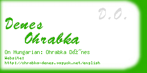 denes ohrabka business card